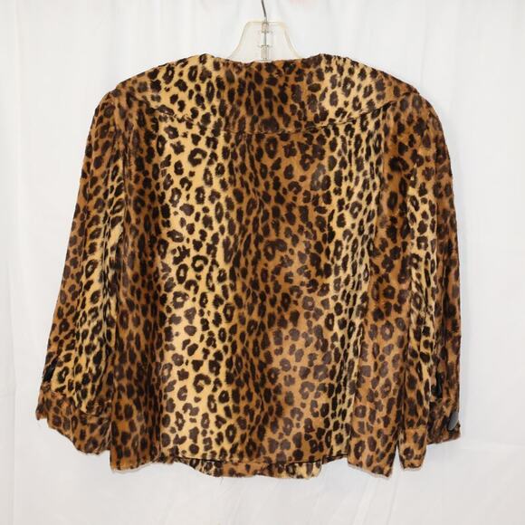 Leopard Print Cynthia Steffe  Blazer Fully Lined 3/4 Sleeves Sz LWomen - Picture 10 of 16
